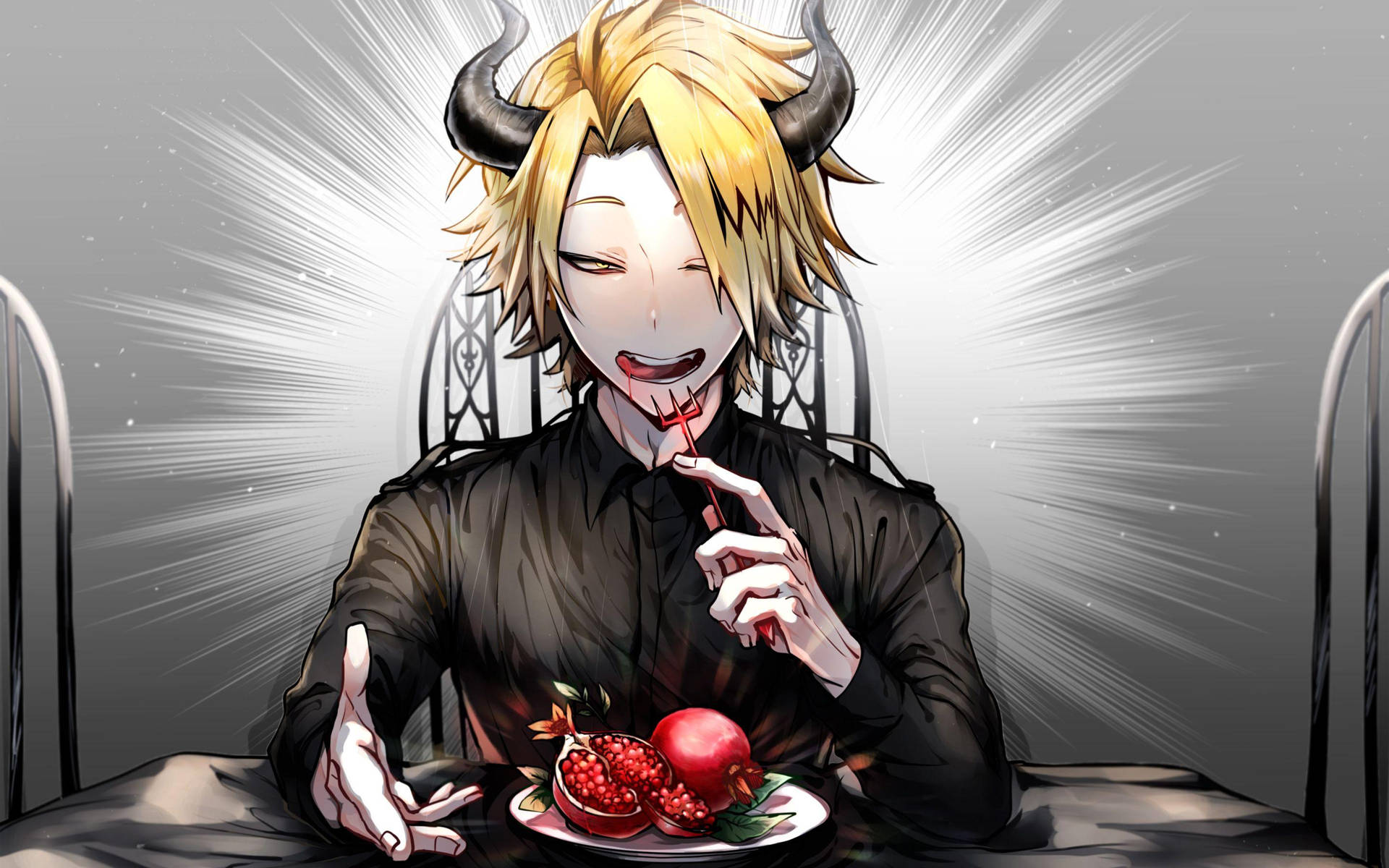 Cute Denki Eating Background