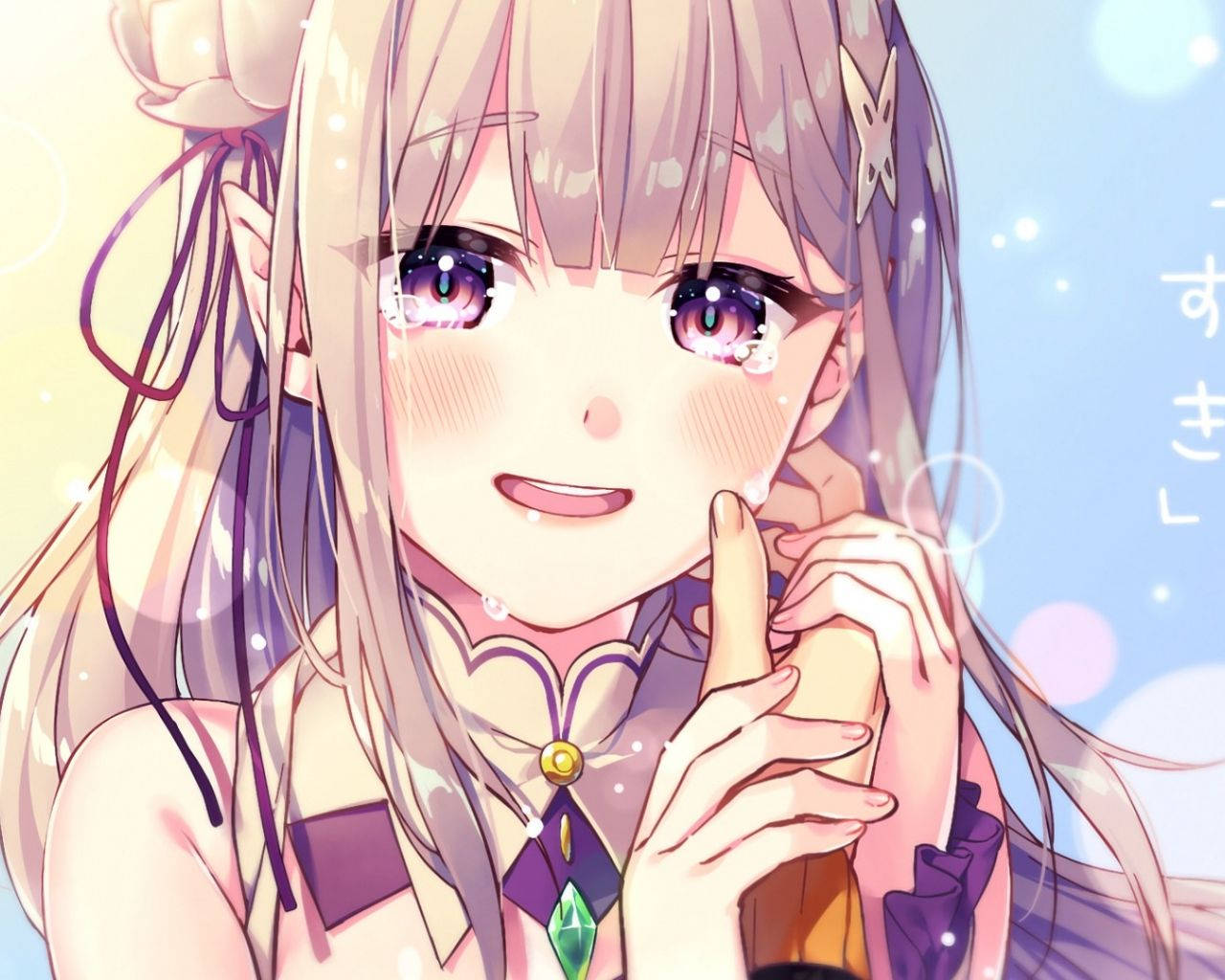 Cute Depressed Anime Girl Background