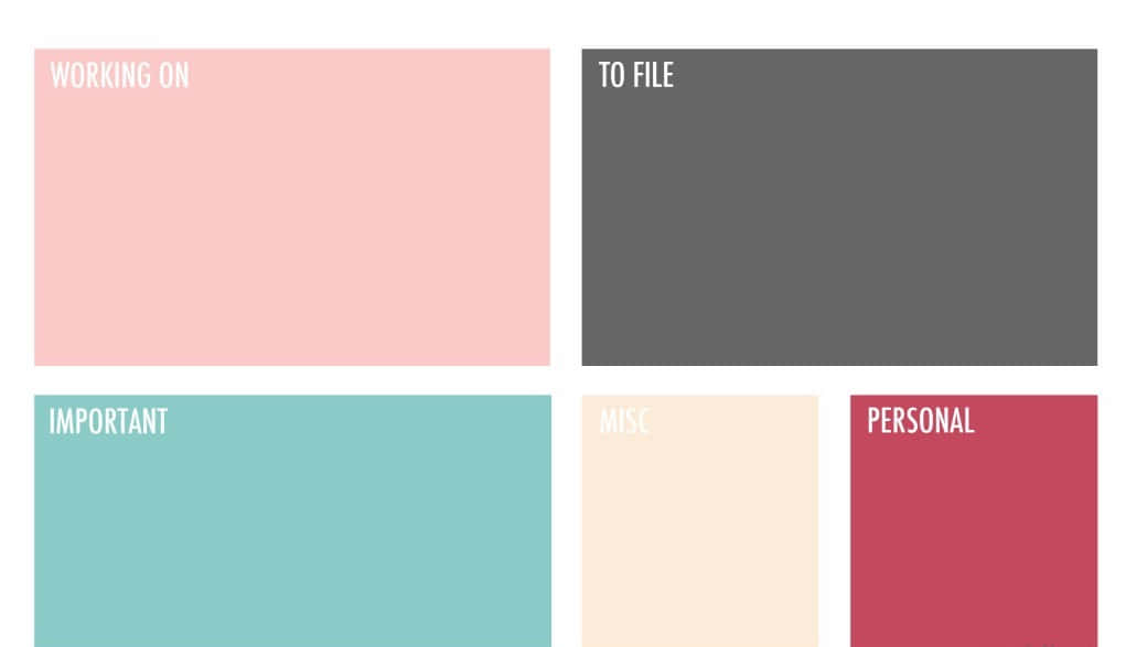 Cute Desktop Organizer Color Coded Background