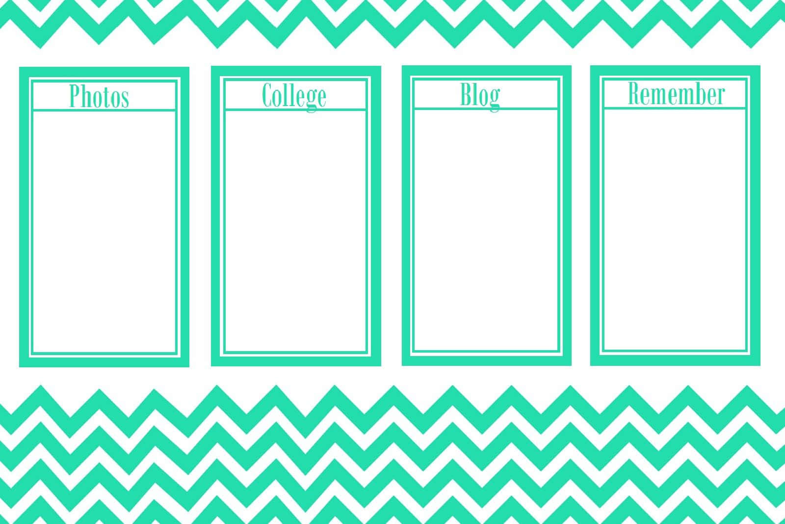 Cute Desktop Organizer Green Wave Background