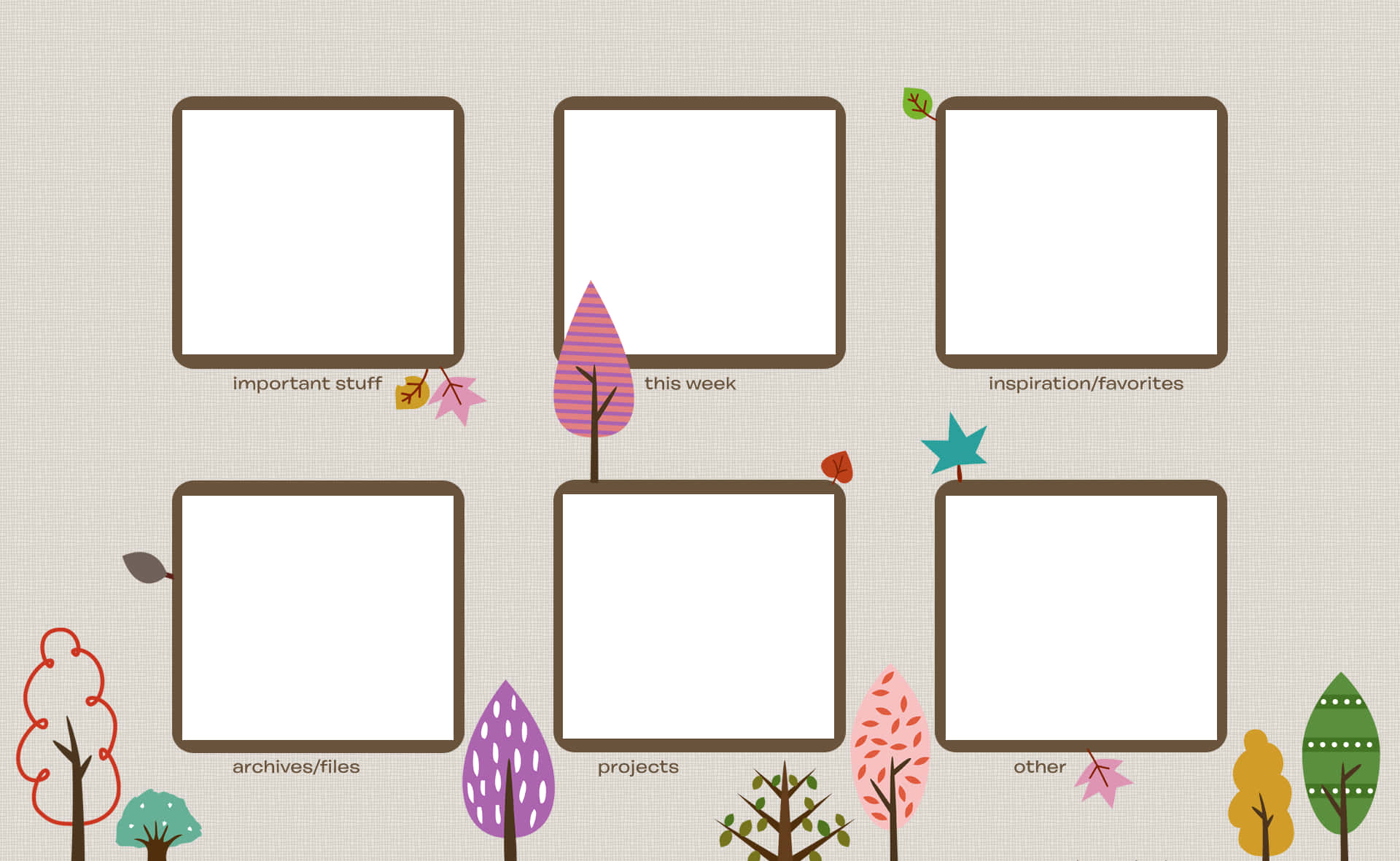 Cute Desktop Organizer In Gray Background