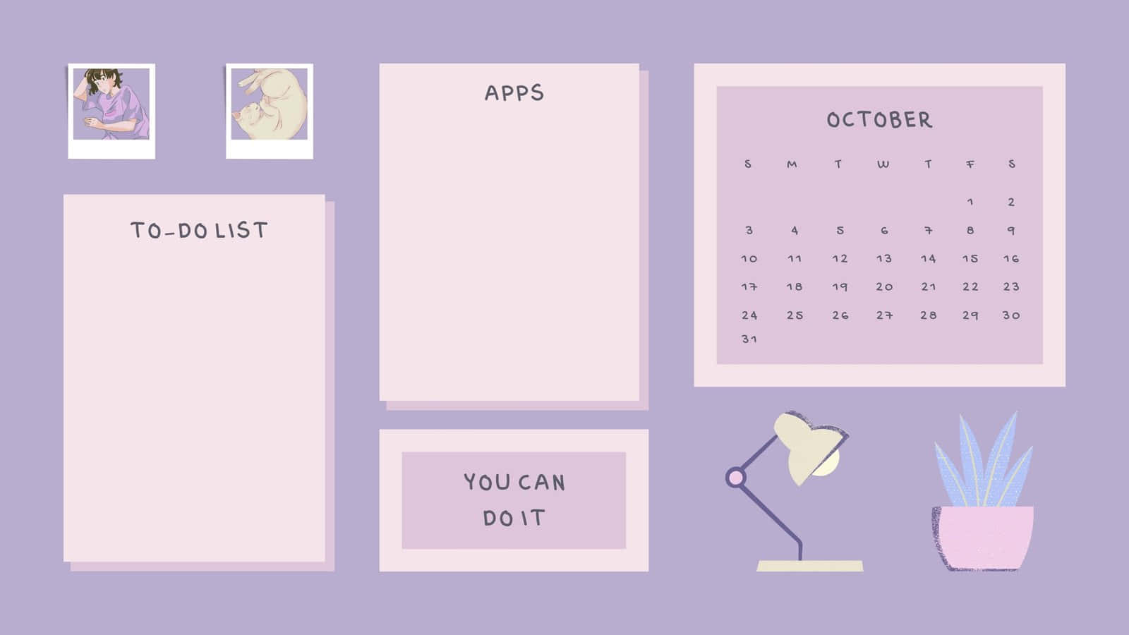 Cute Desktop Organizer October To Do List