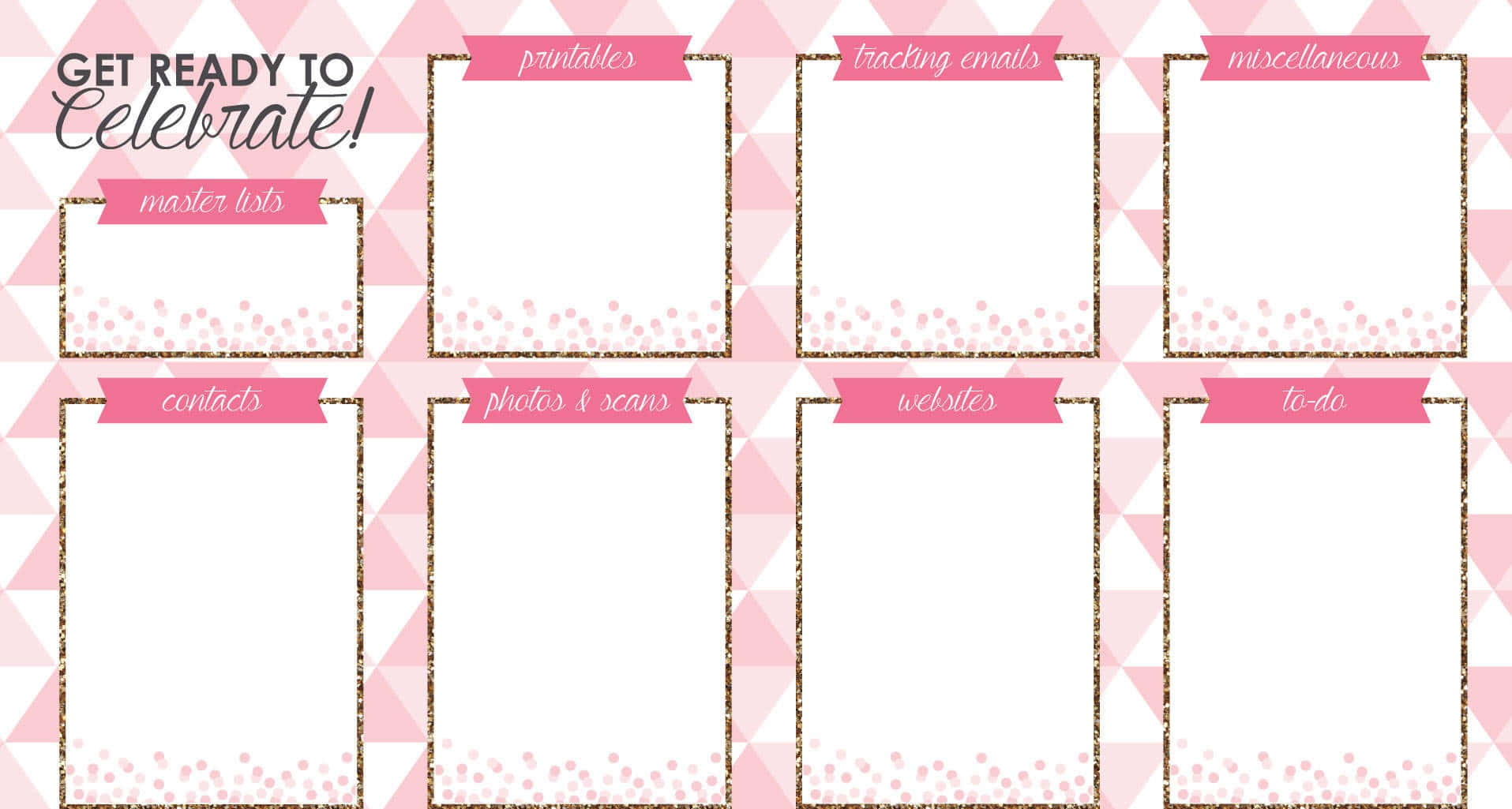 Cute Desktop Organizer Pink Geometric