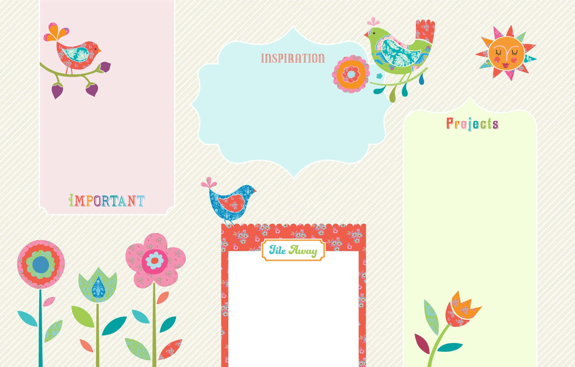 Cute Desktop Organizer Summer Design