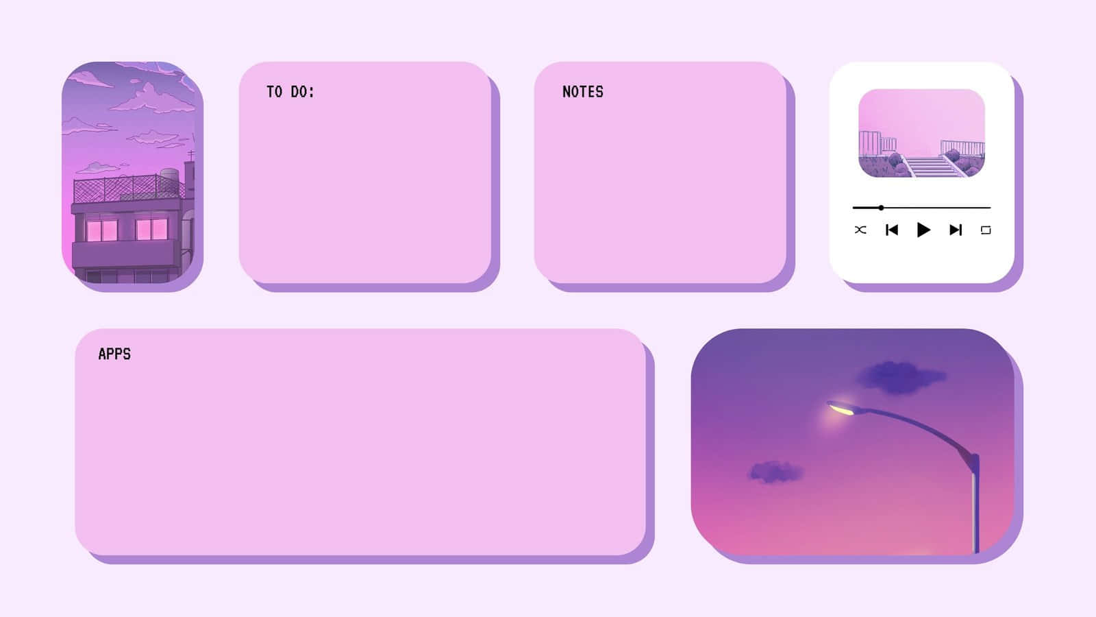 Cute Desktop Purple Folder Organizer Background