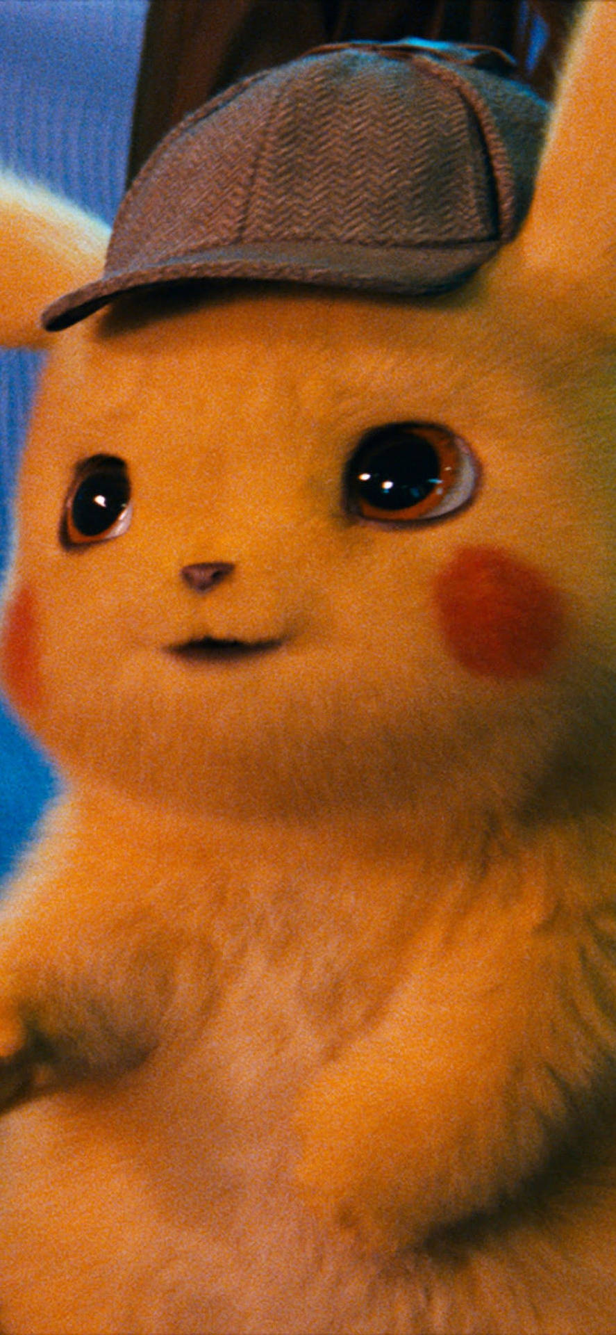 Cute Detective Pikachu Realistic Photo Background