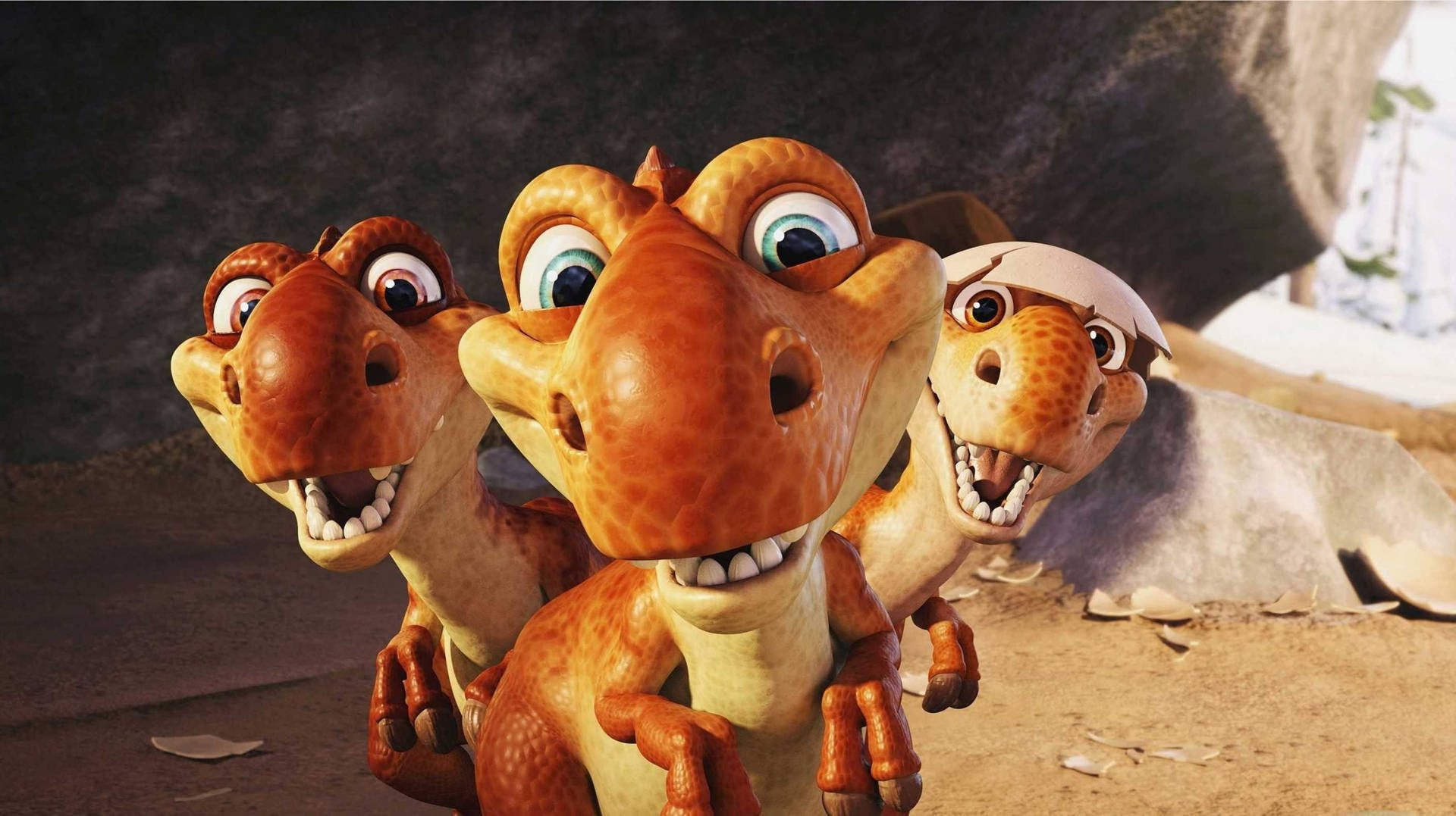 Cute Dinosaur Hatchlings Ice Age Background