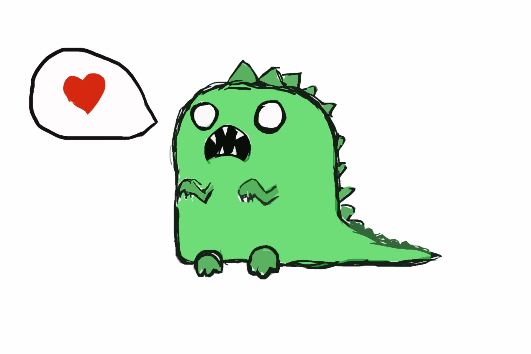 Cute Dinosaur Heart Speech Bubble Background