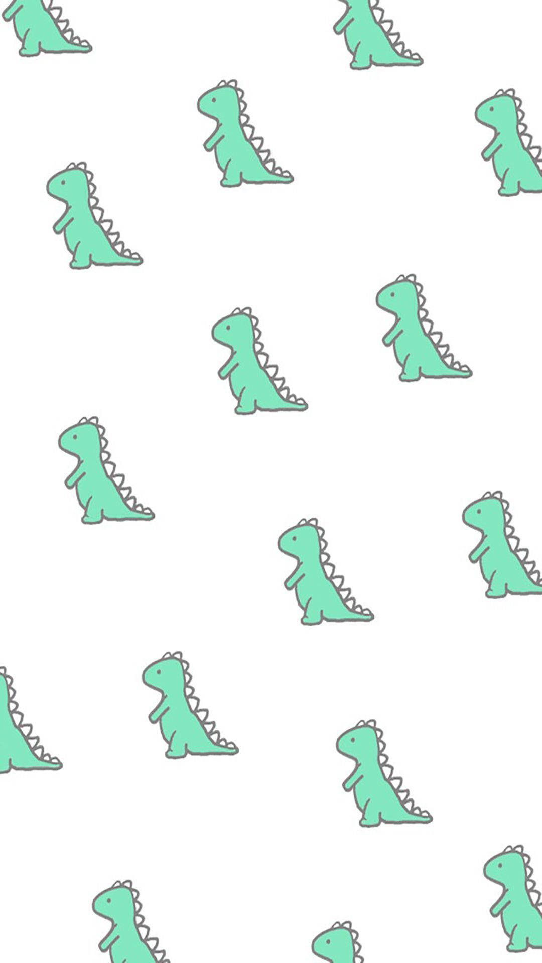 Cute Dinosaur Iphone Cartoon T-rex Pattern Art Background