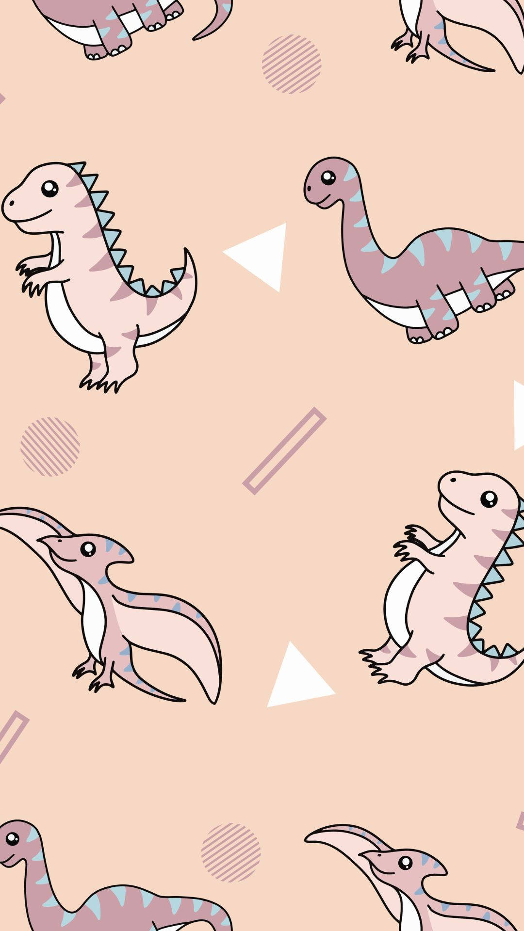 Cute Dinosaur Iphone Pink Pattern Art Background