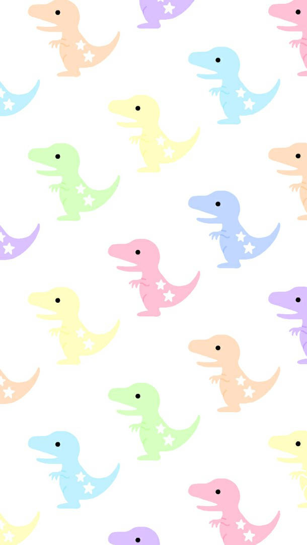 Cute Dinosaur Pastel Aesthetic Collage Background