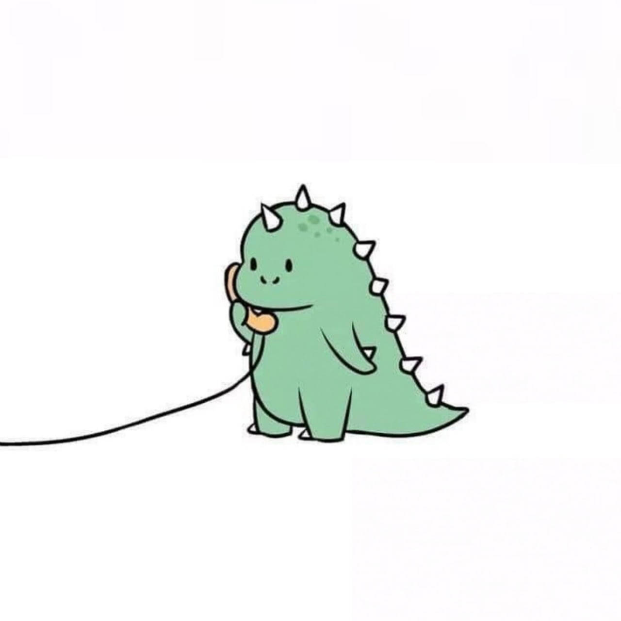 Cute Dinosaur Phone Call Background