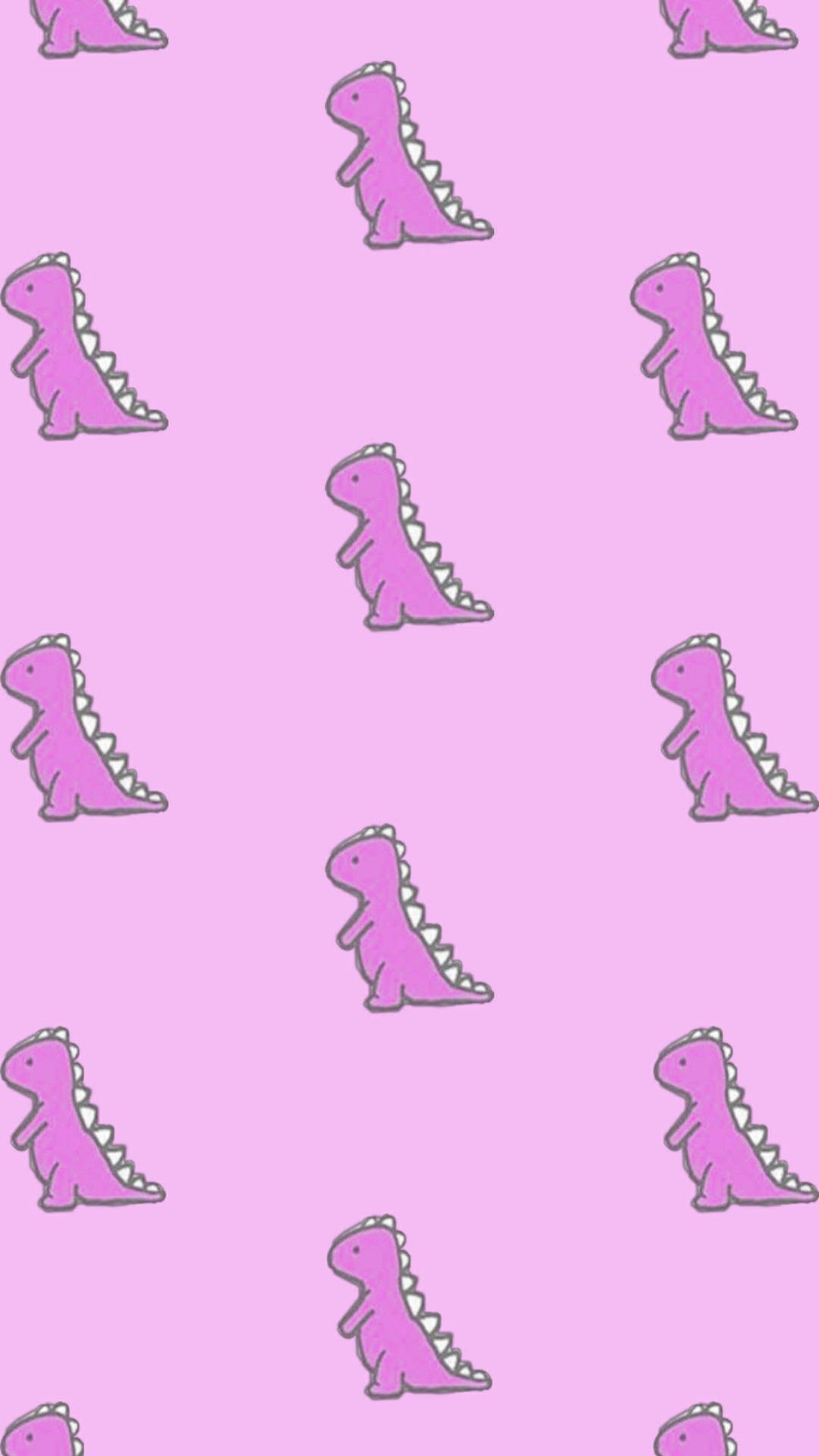 Cute Dinosaur Phone Violet Crayon-texture Pattern Background