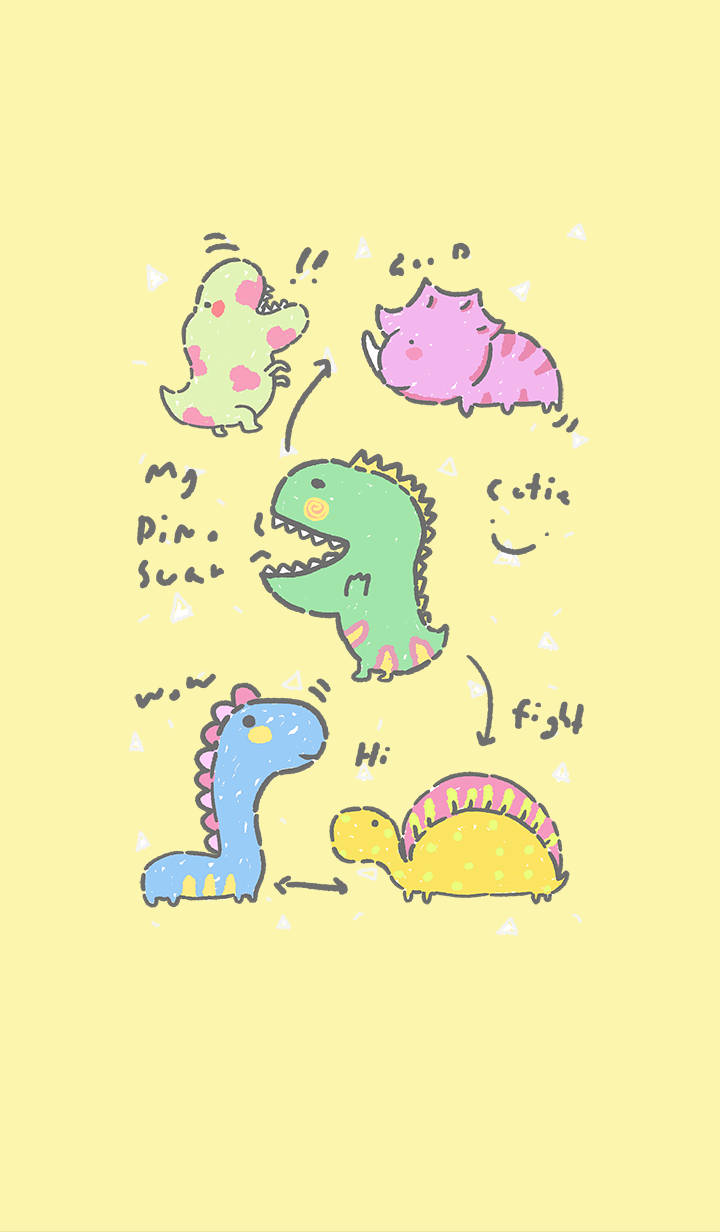 Cute Dinosaur Phone Words Background