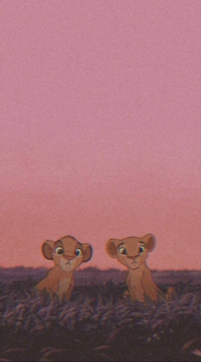 Cute Disney Aesthetic Simba And Nala Background