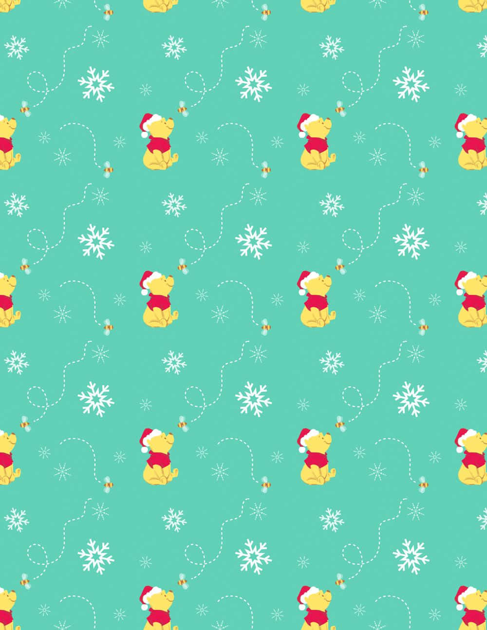 Cute Disney Christmas Pooh Wallpaper