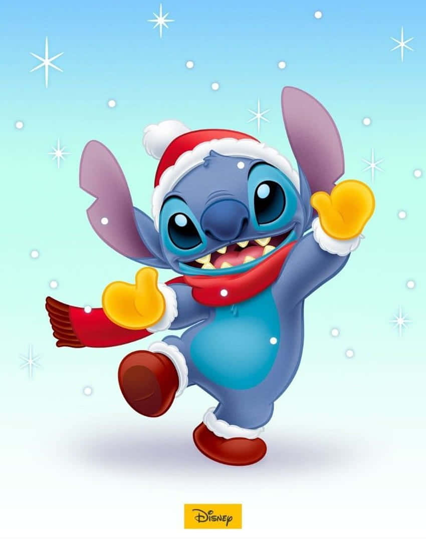 Cute Disney Christmas Stitch Cartoon