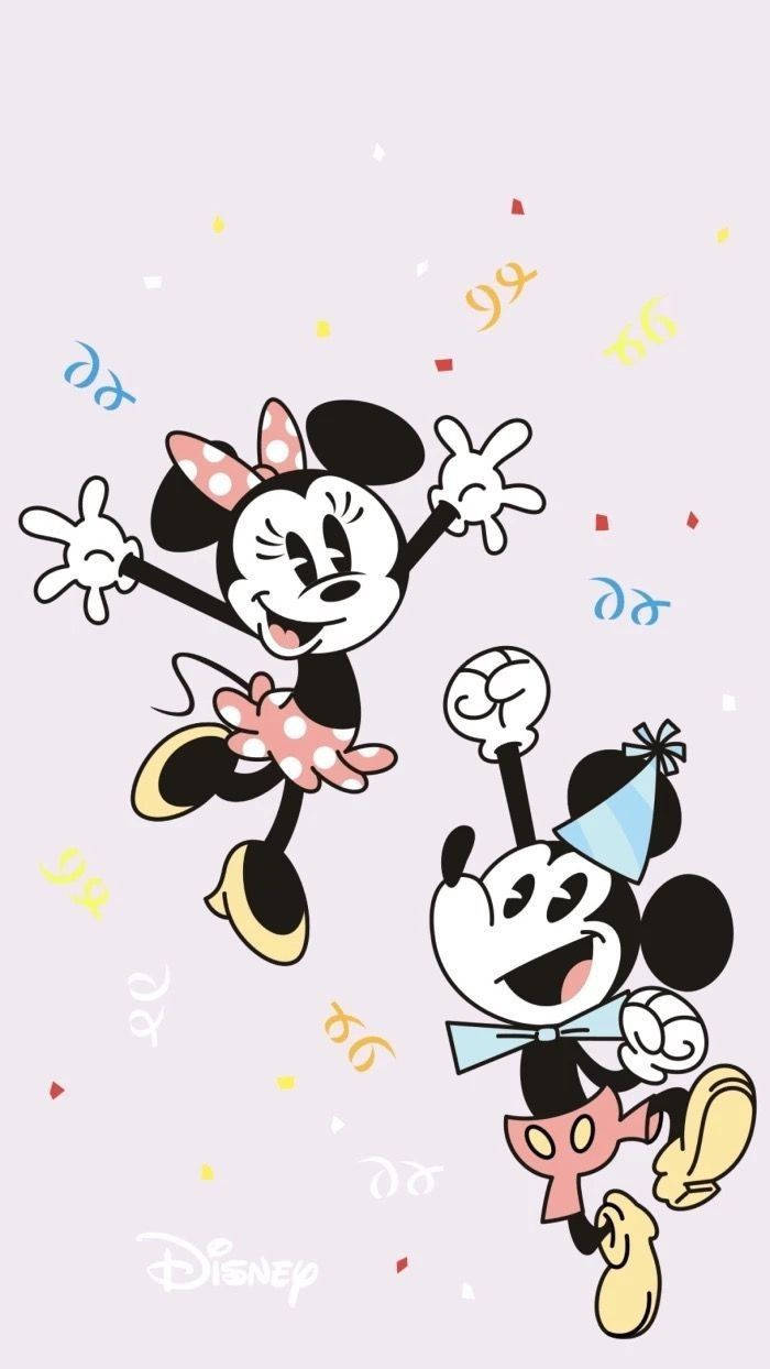 Cute Disney Classic Mickey And Minnie Background