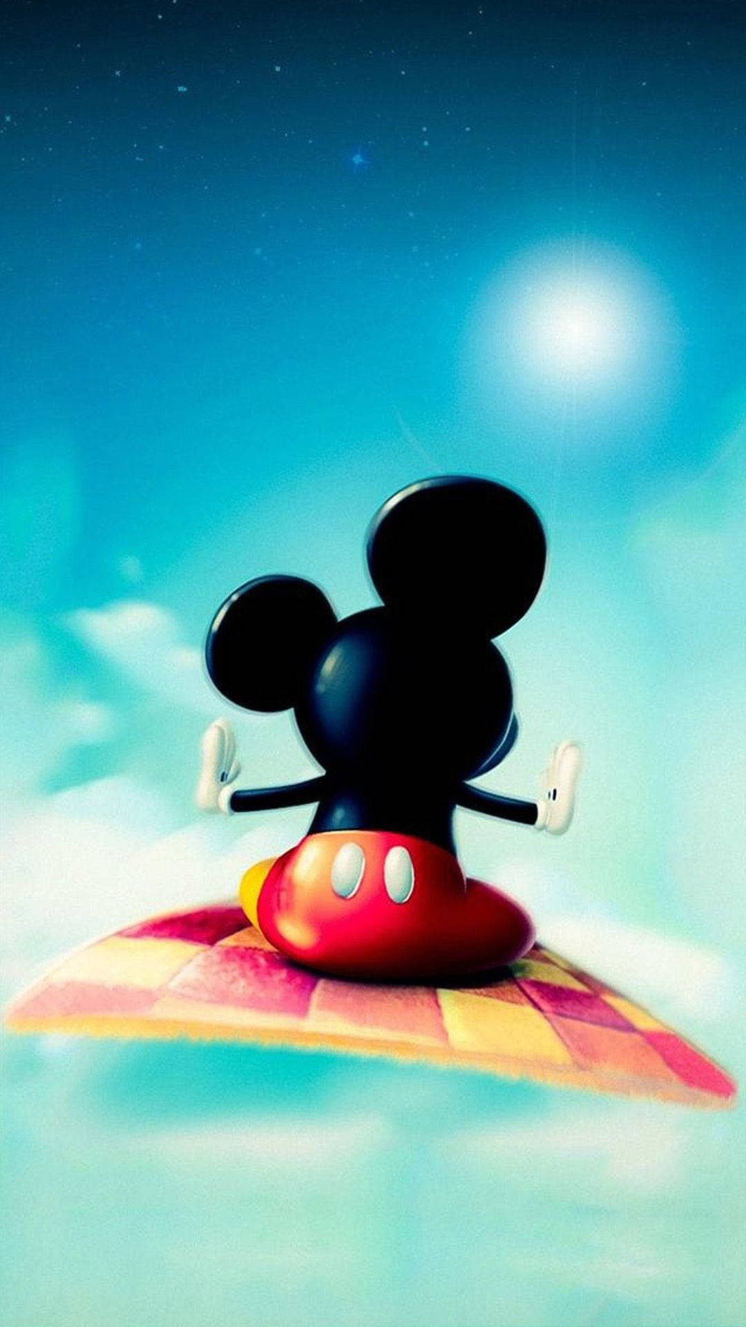 Cute Disney Mickey Mouse Flying Background