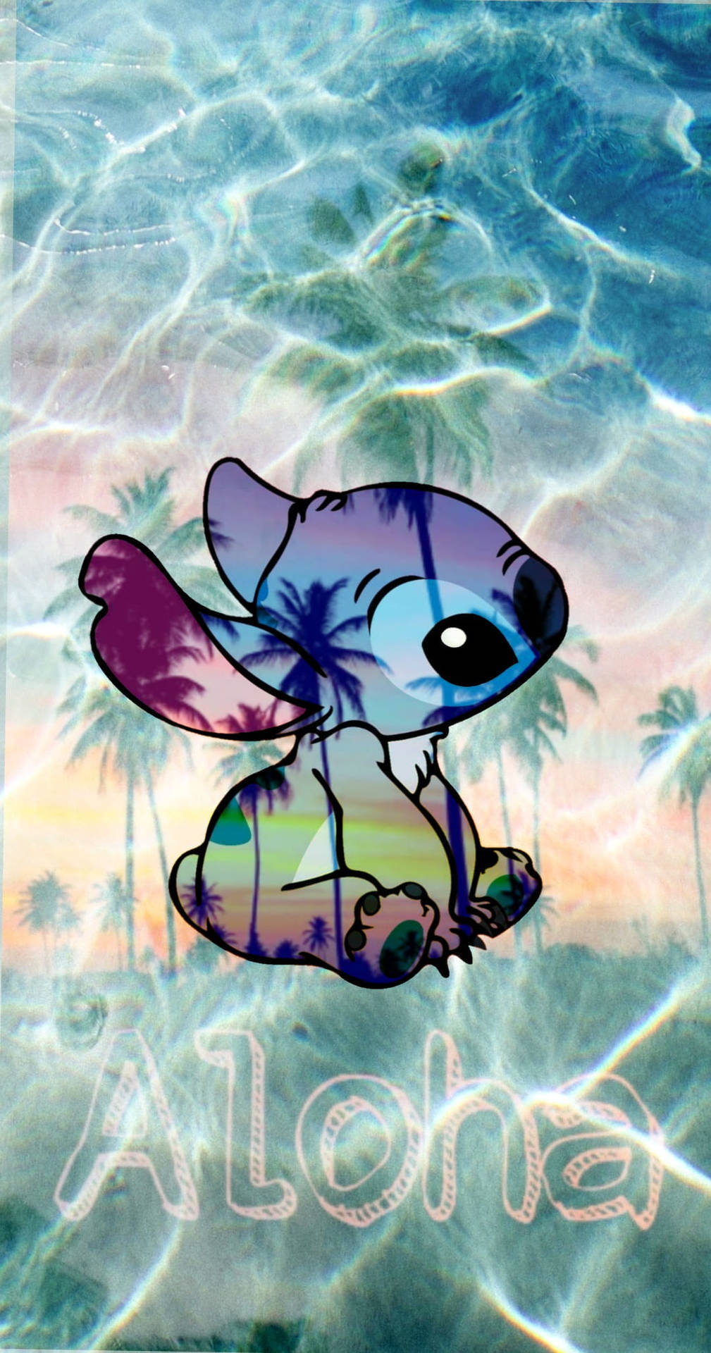 Cute Disney Stitch Beach Background