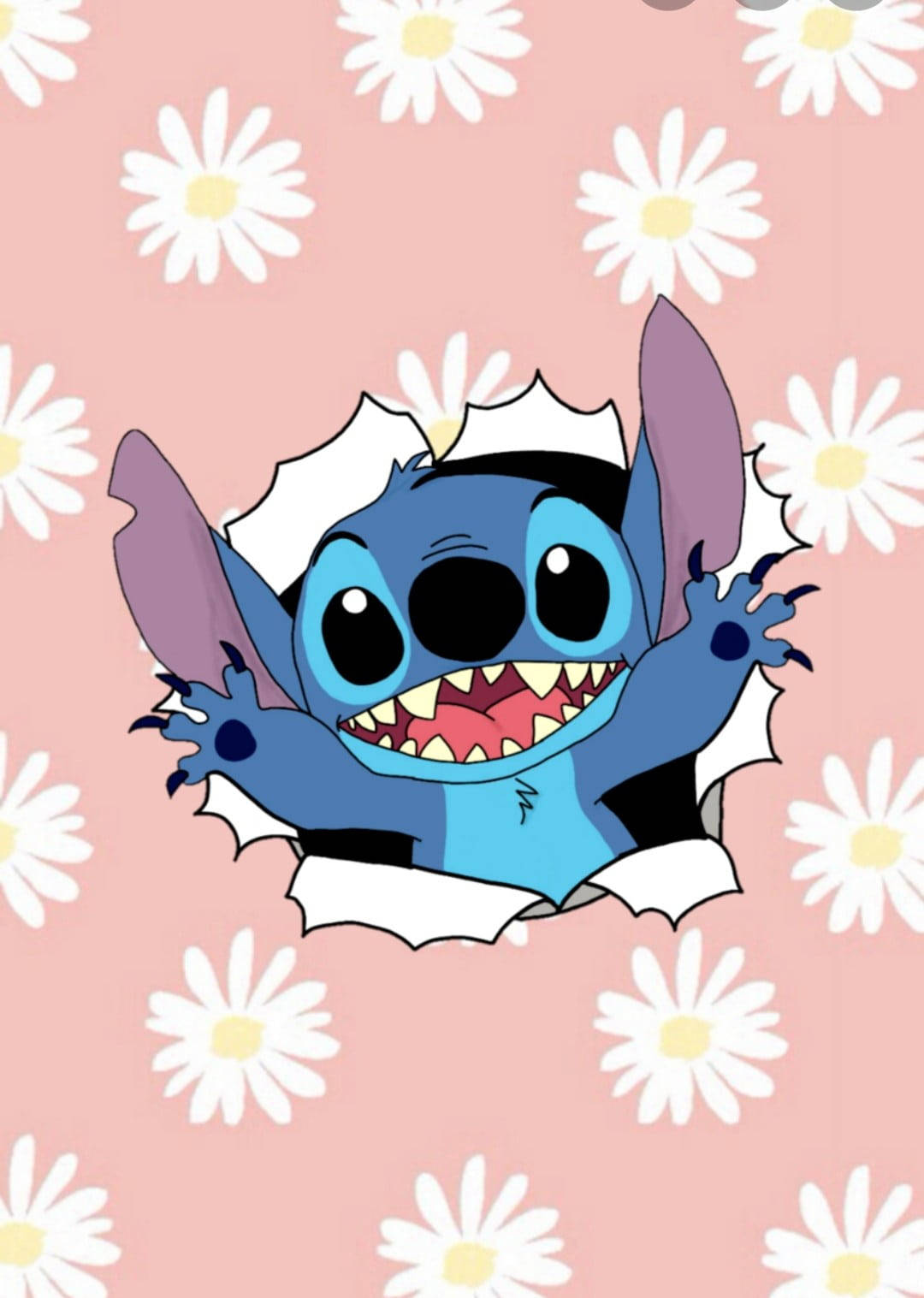 Cute Disney Stitch Breaking Free Background