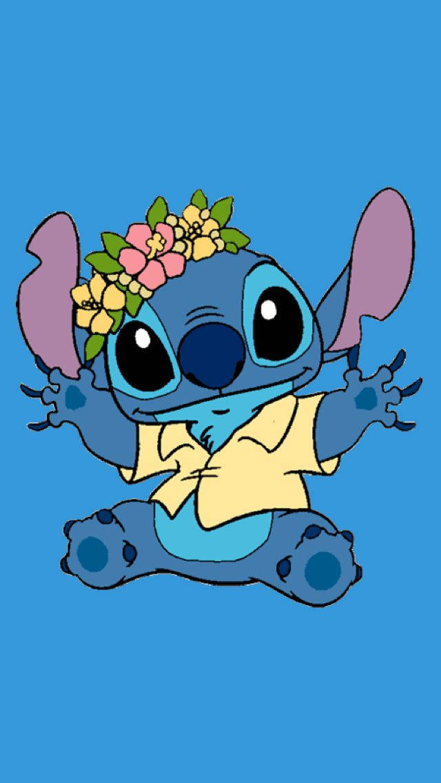 Cute Disney Stitch Flower Crown Background