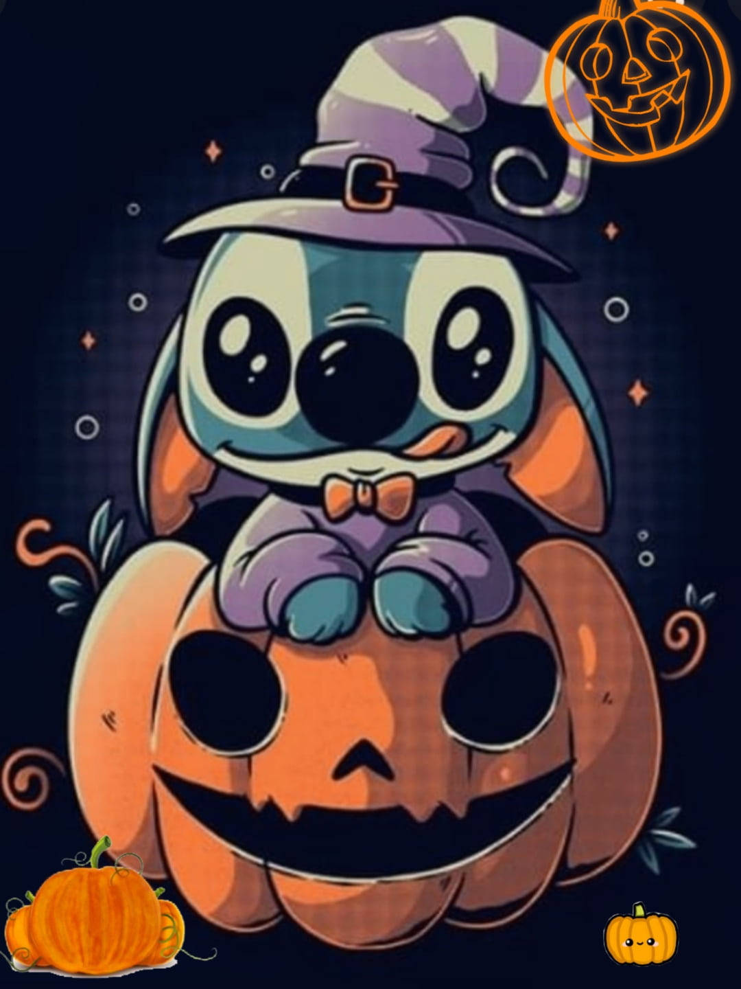 Cute Disney Stitch Halloween Background