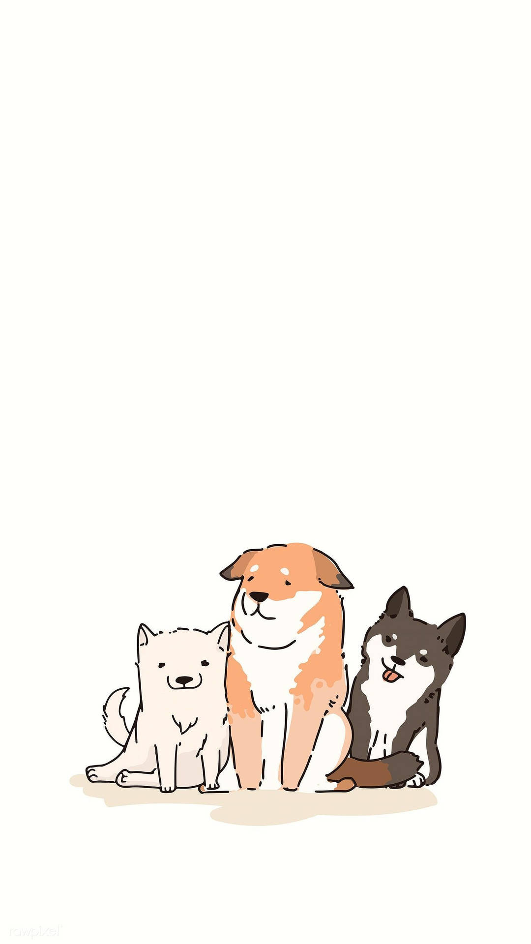 Cute Dogs Aesthetic Drawing Background