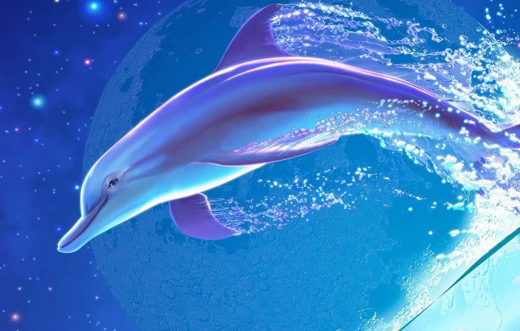 Cute Dolphin Digital Painting Background