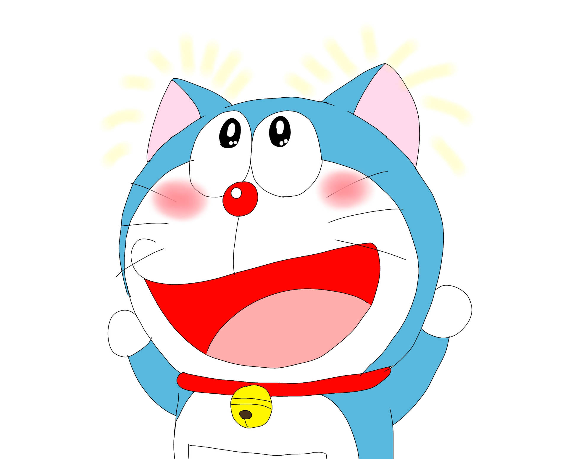 Cute Doraemon Blushing Background