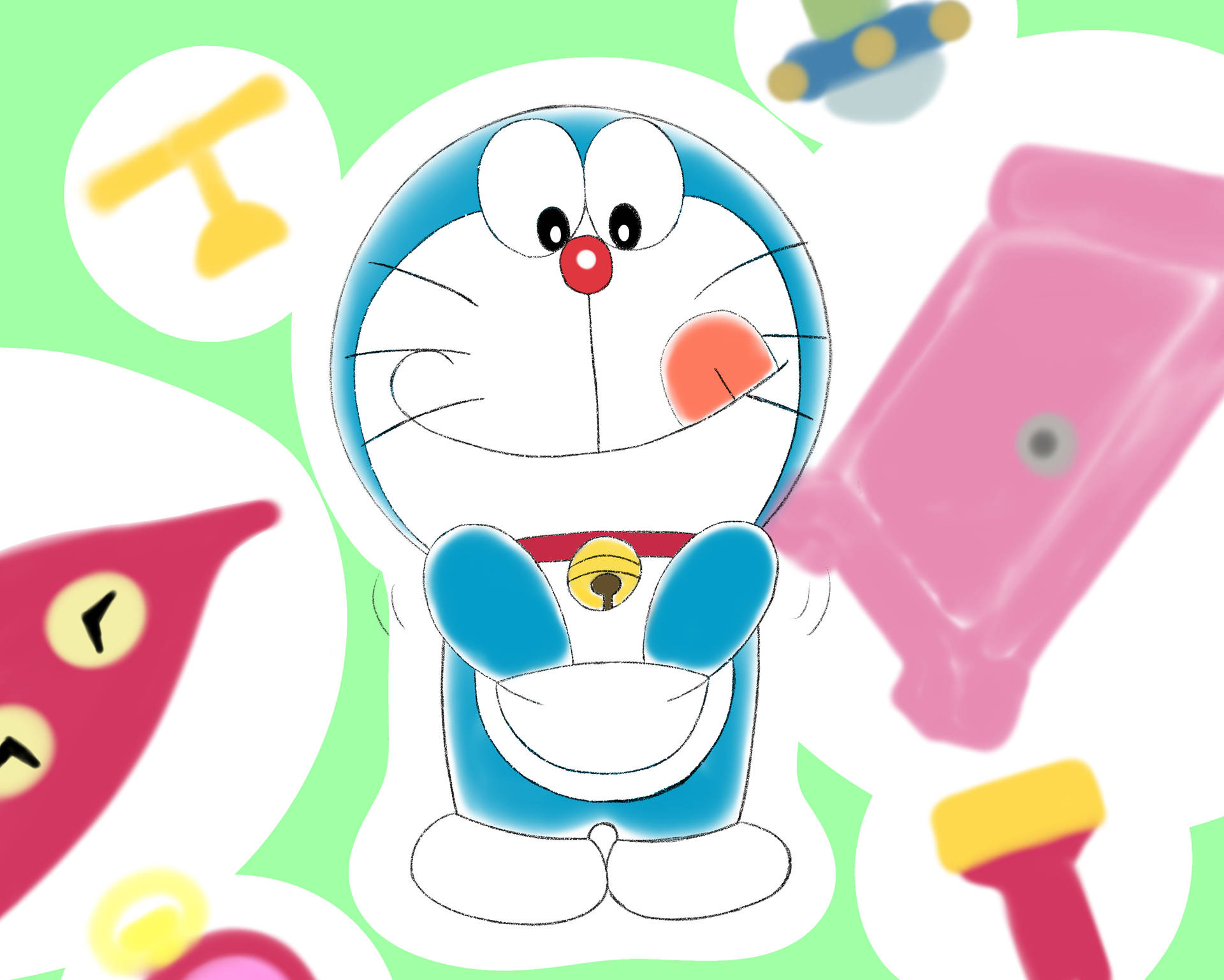 Cute Doraemon Gadgets Background