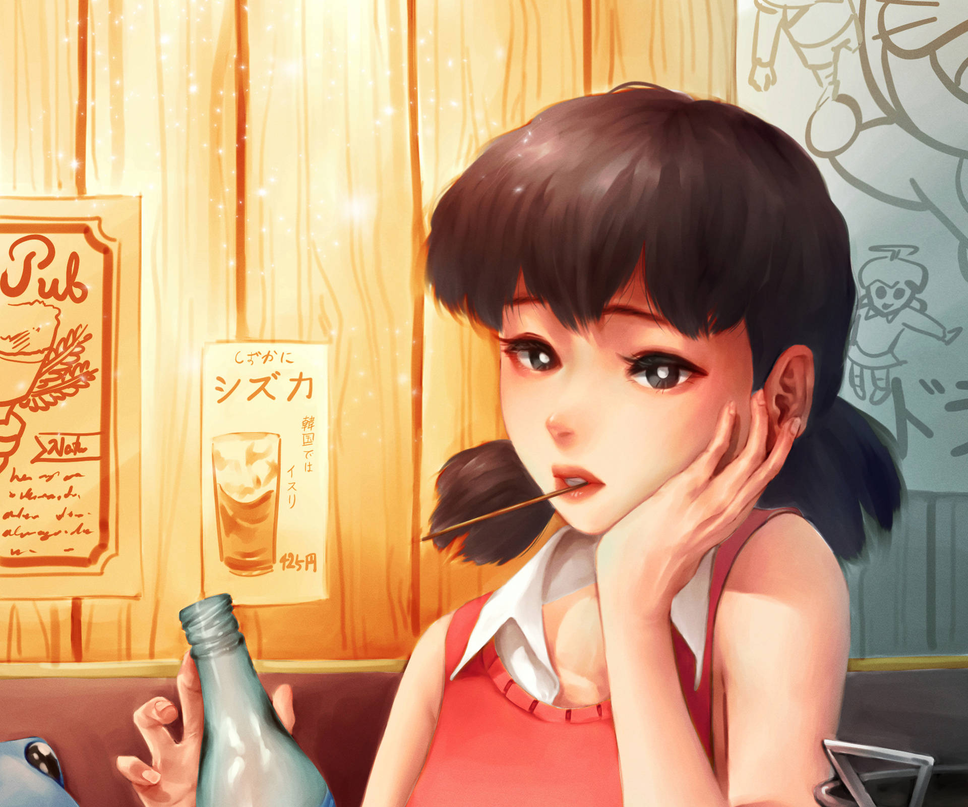 Cute Doraemon Shizuka Fanart Background