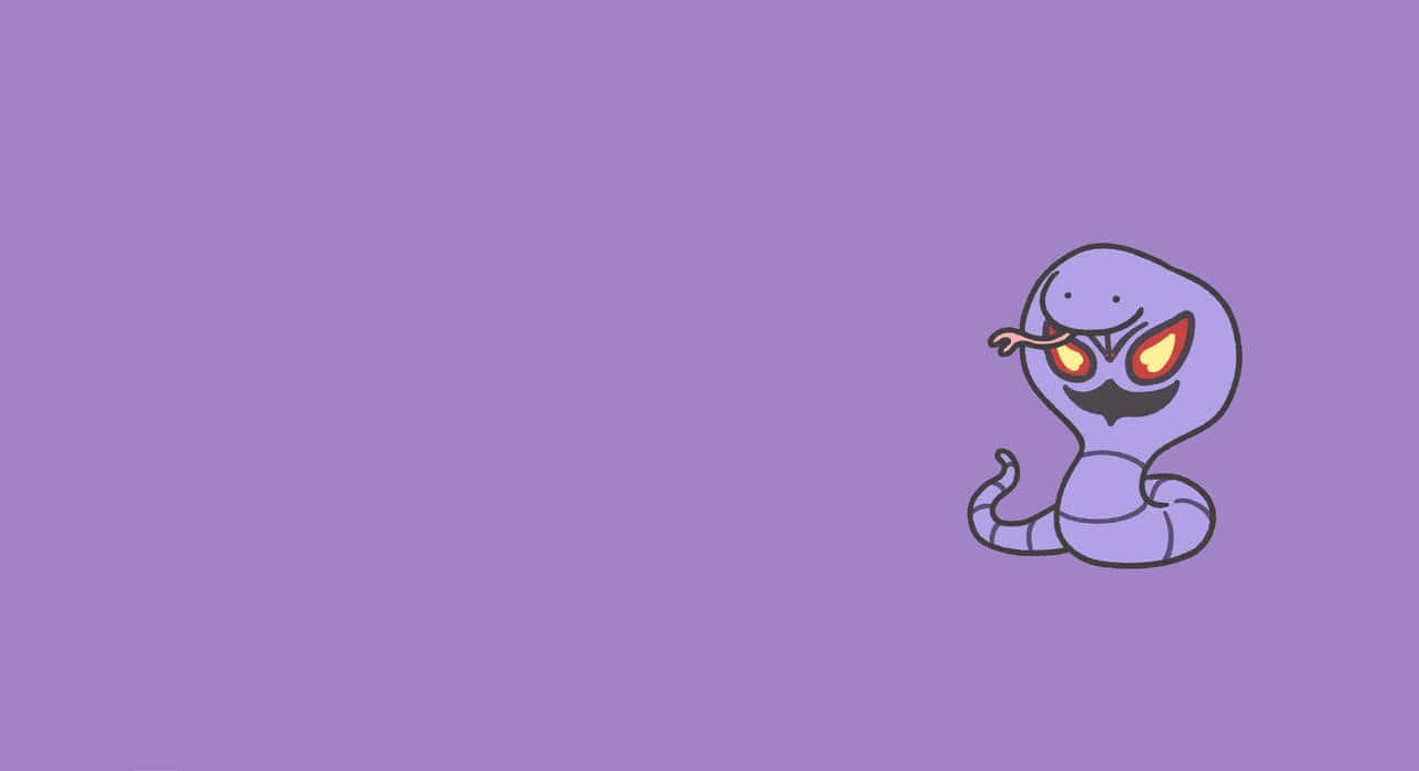 Cute Drawing Of Arbok On Purple Background Background