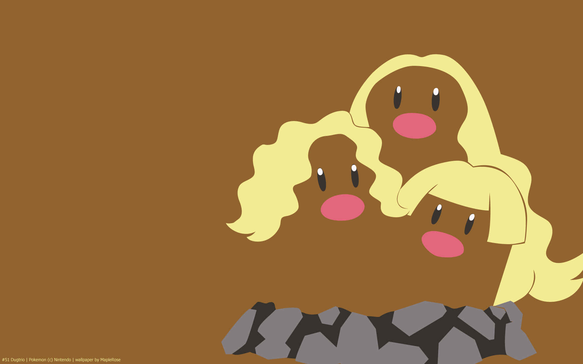 Cute Dugtrio With Blonde Hair