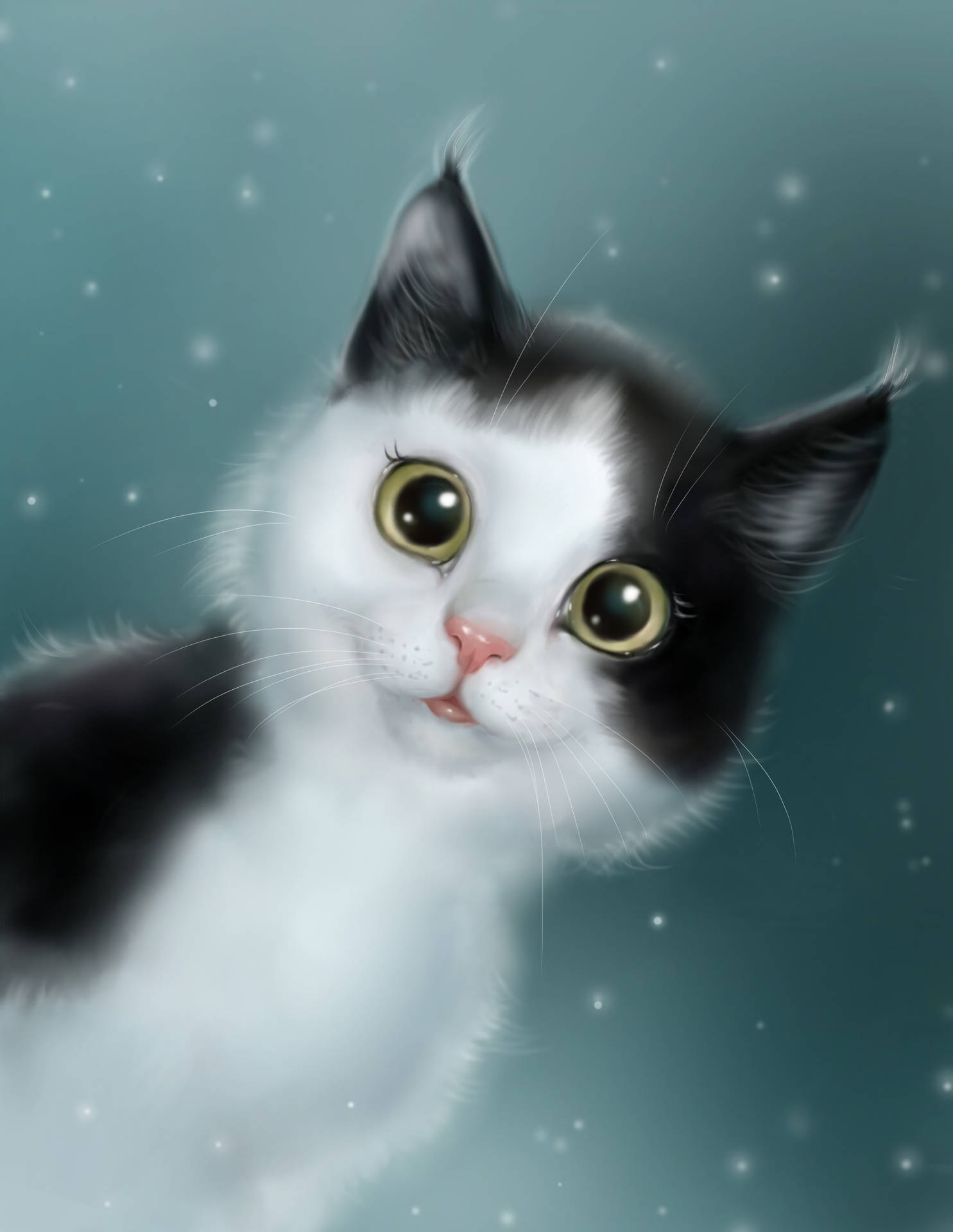 Cute Dynamic Cat Painting Background