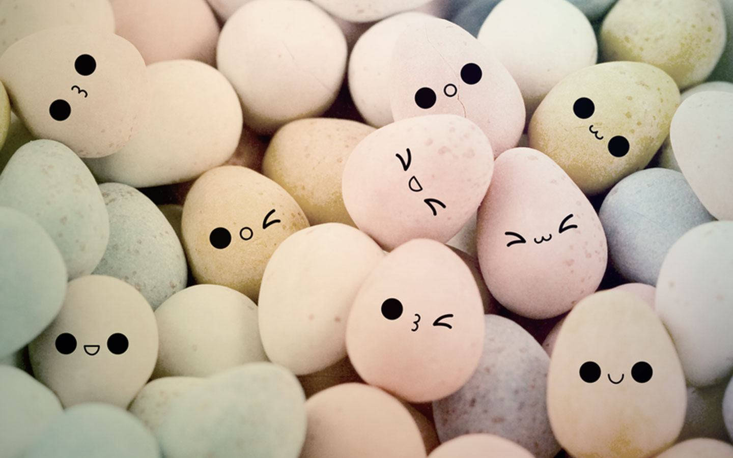 Cute Easter Egg Smileys Background