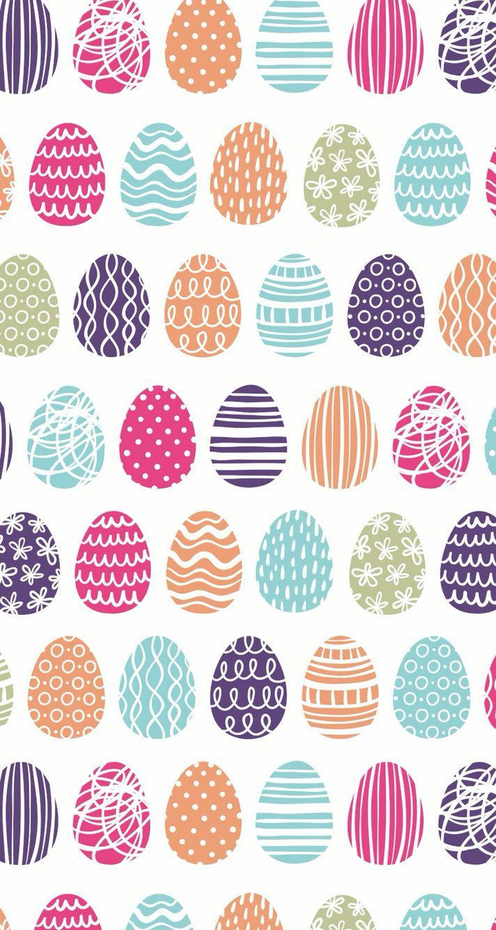 Cute Easter Eggs Portrait Background