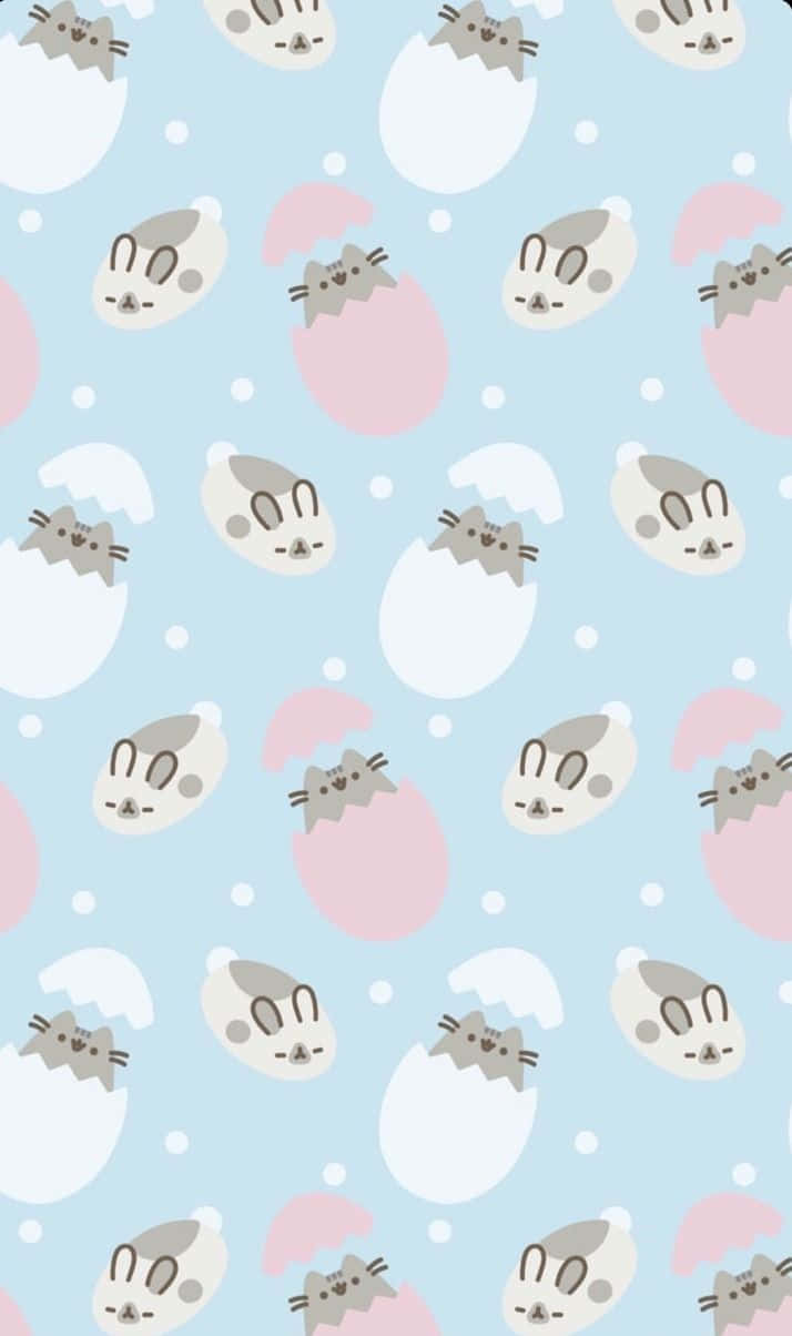 Cute Easter Iphone With Cats And Bunnies Background