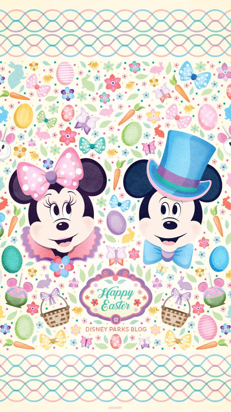 Cute Easter Iphone With Mickey Mouse Background