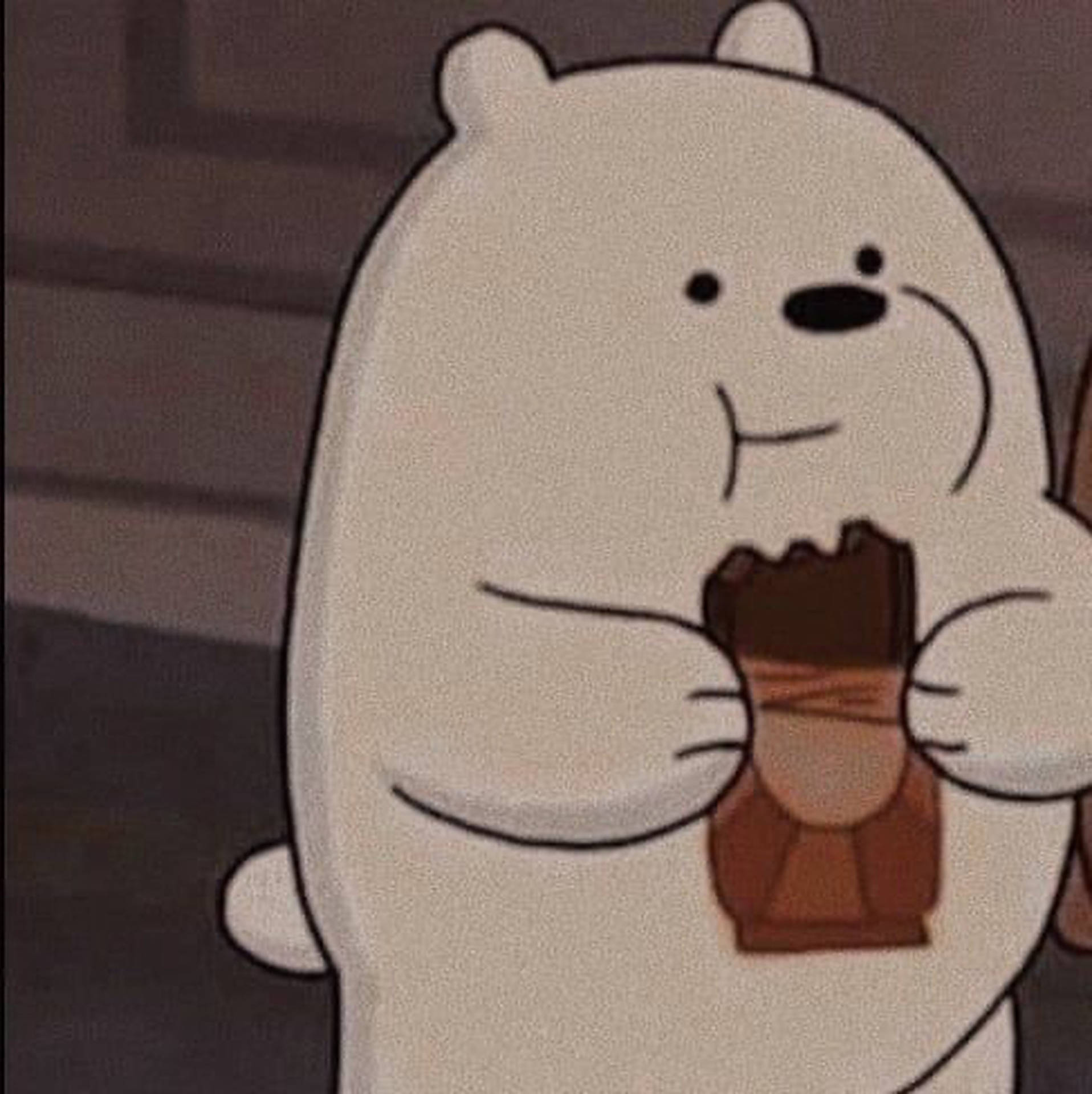 Cute Eating Ice Bear Profile Picture Background