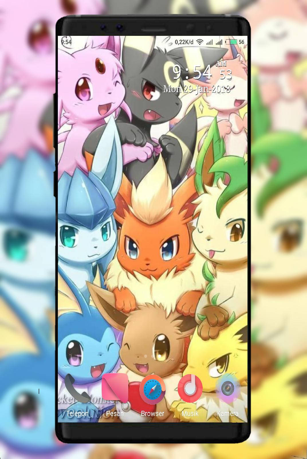 Cute Eeveelutions Phone Background