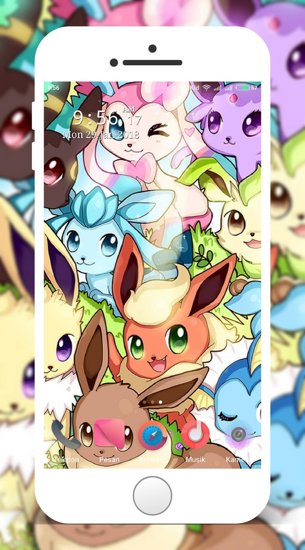 Cute Eeveelutions Pokemon Iphone Background