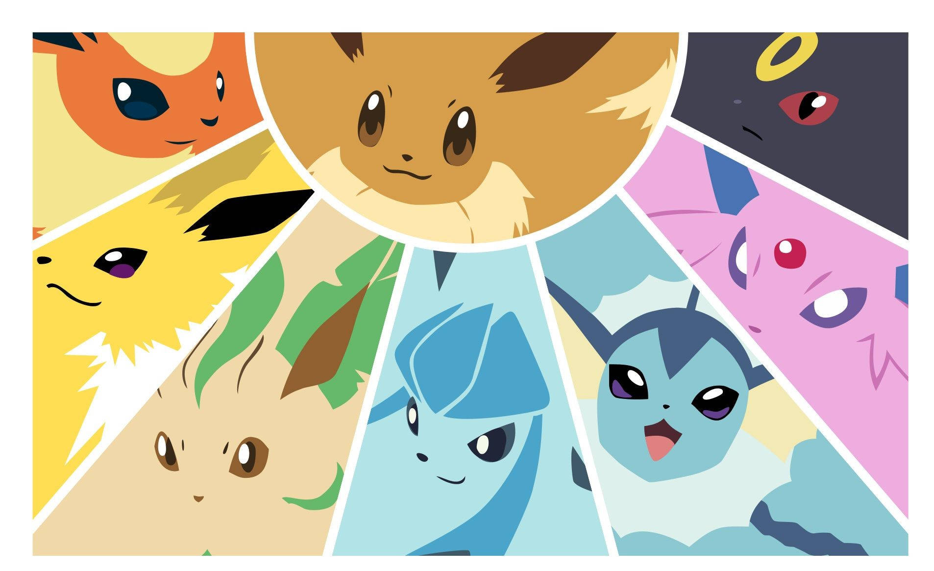 Cute Eeveelutions Sun Rays Background