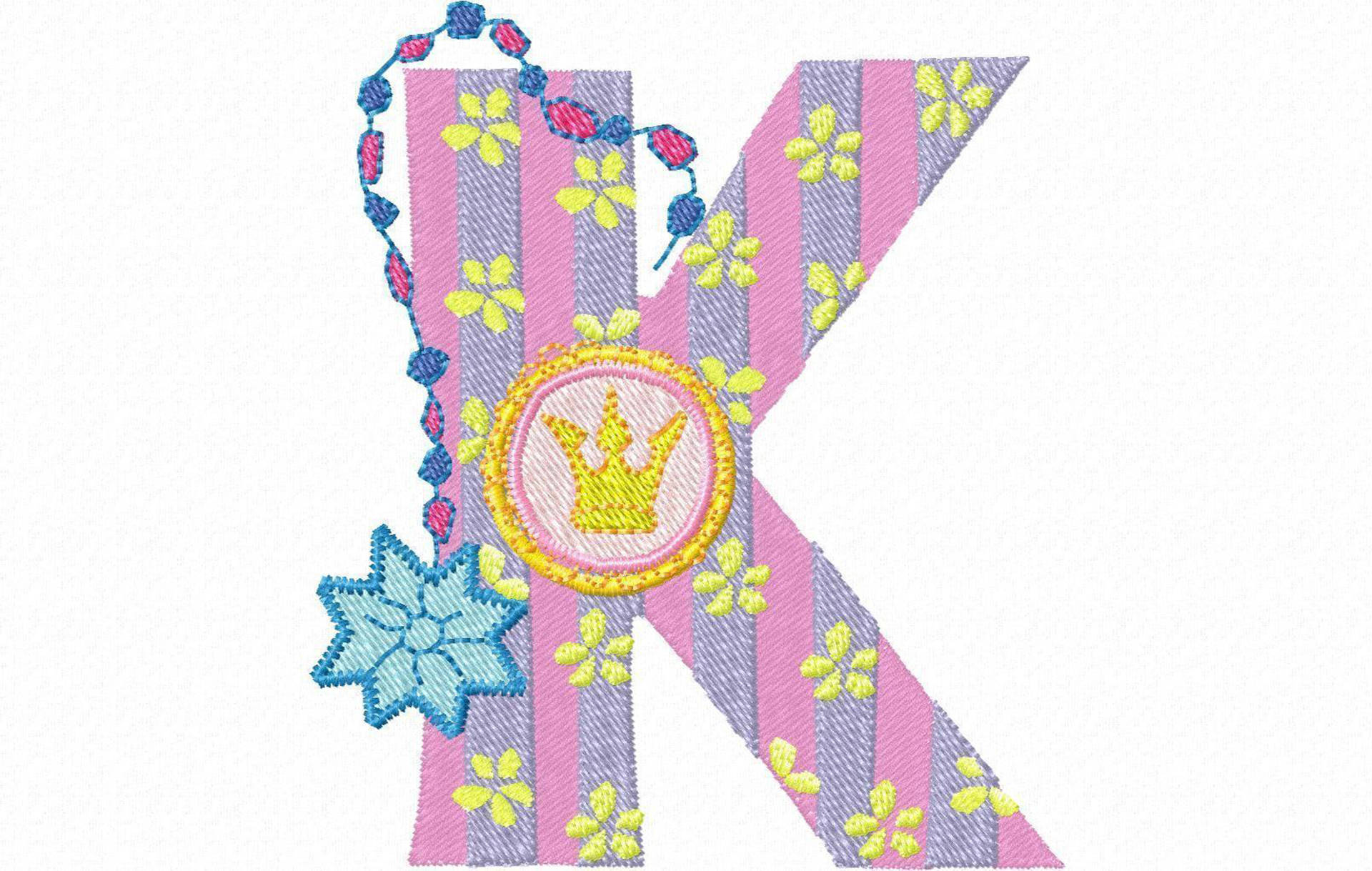 Cute Embroidered Letter K Background
