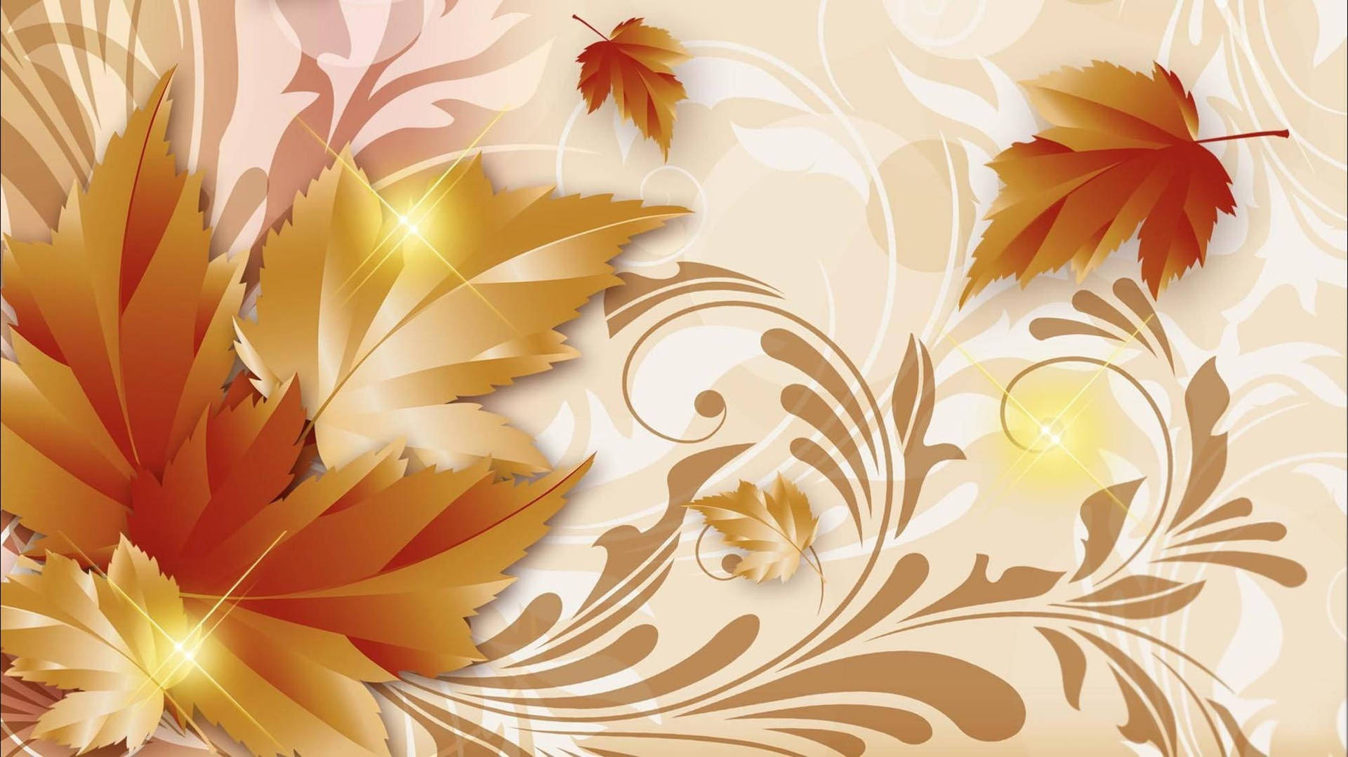 Cute Fall Aesthetic Maple Leaves Background