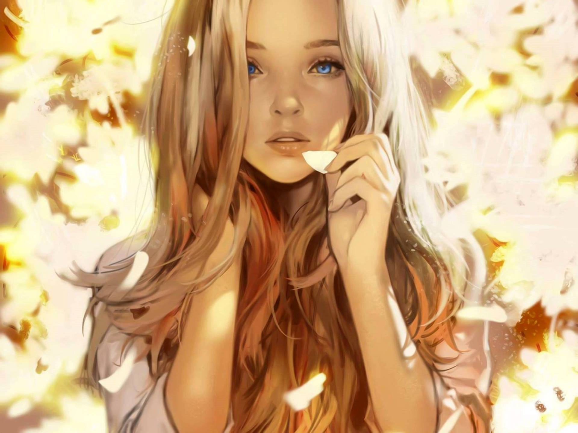 Cute Fall Anime Girl Background