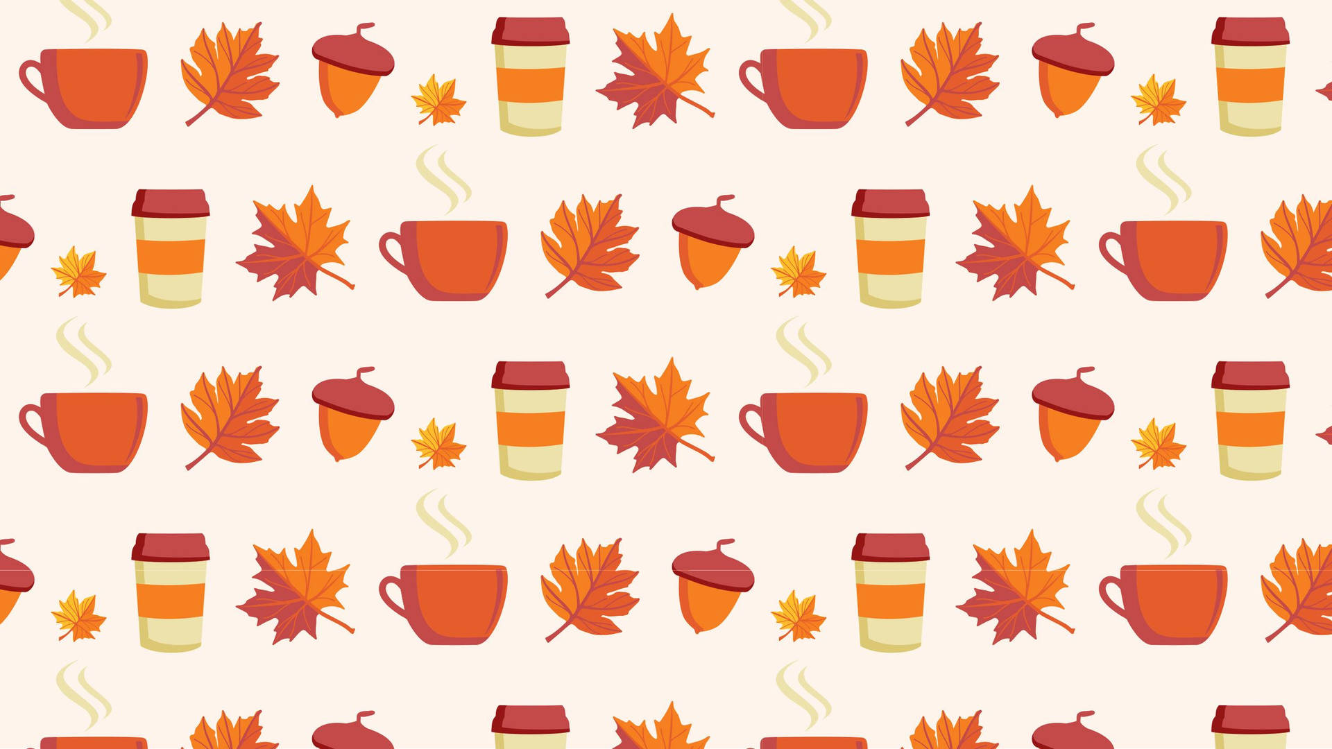 Cute Fall Coffee Pattern Background