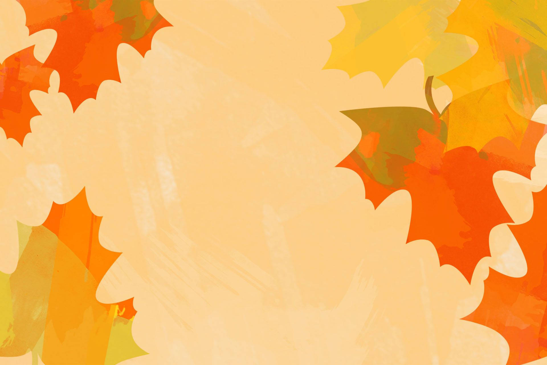 Cute Fall Orange Leaves Background