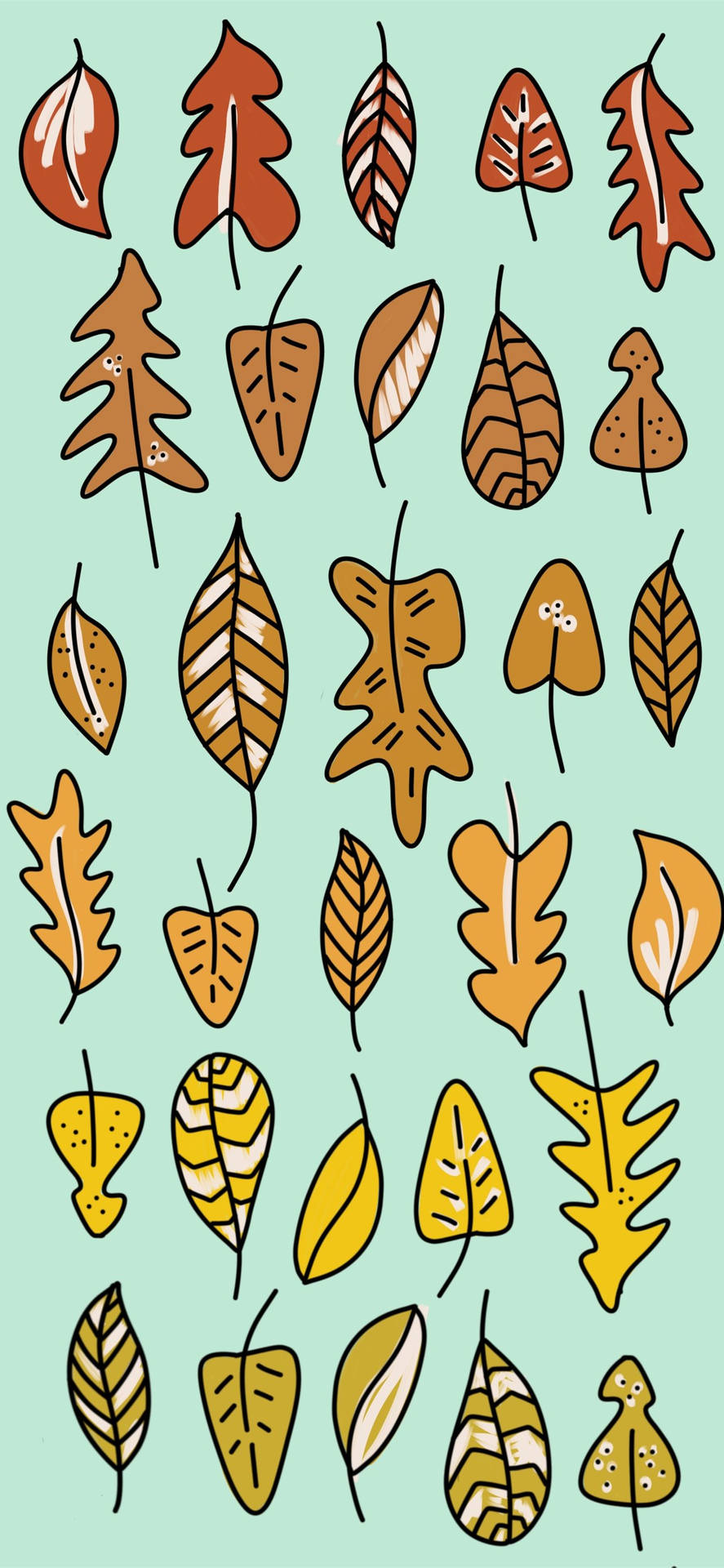 Cute Fall Phone Blue Illustration Background