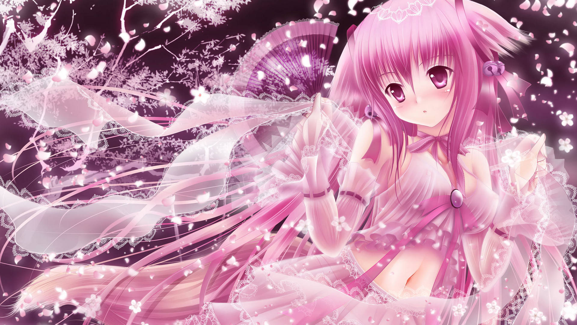Cute Fantasy Pink Girl Background